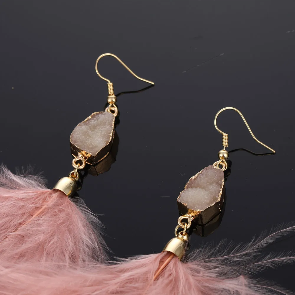 10 Pairs Lot Feather Earrings Gold Plated Wholesale Women Fashion Jewelry