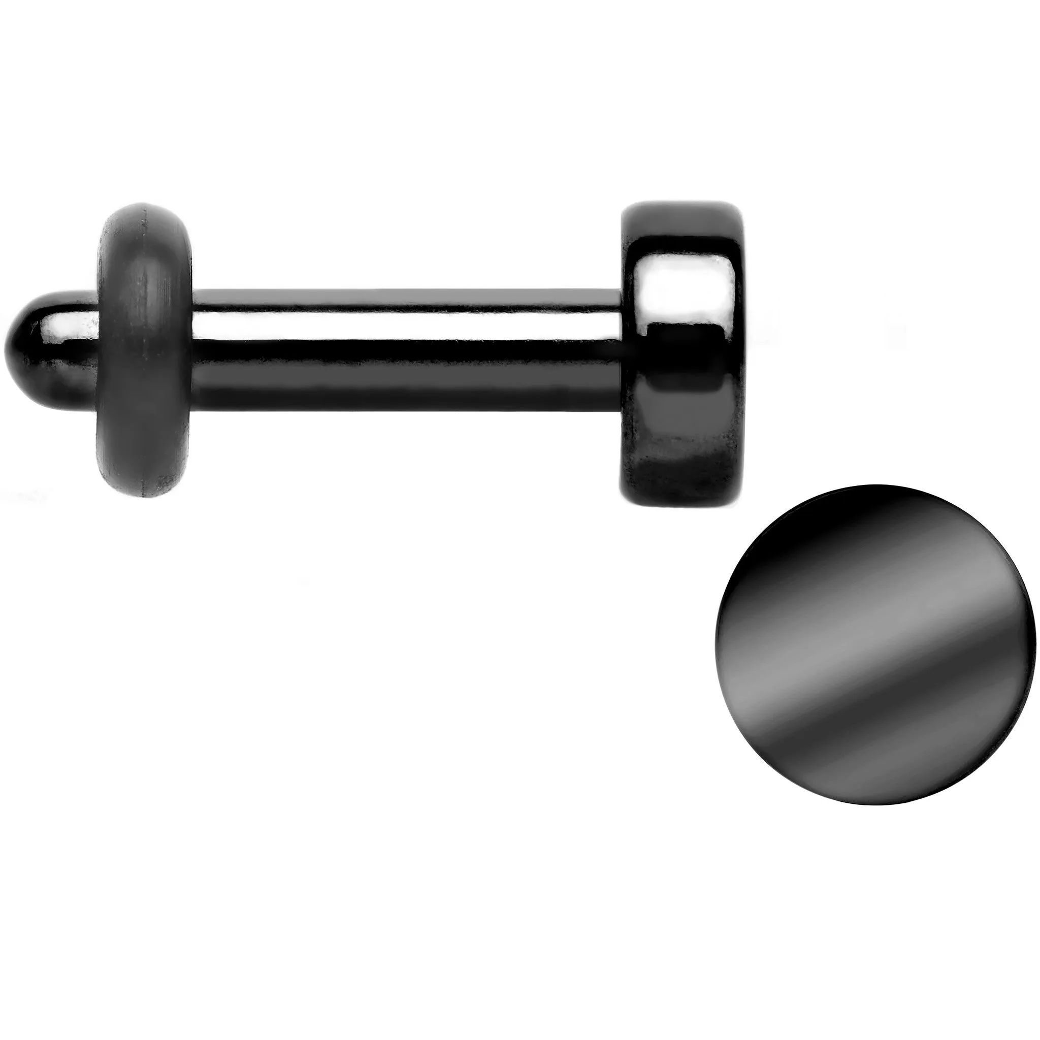 12 Gauge Black Titanium Plated Steel Flat Top Single Flare Plug Set