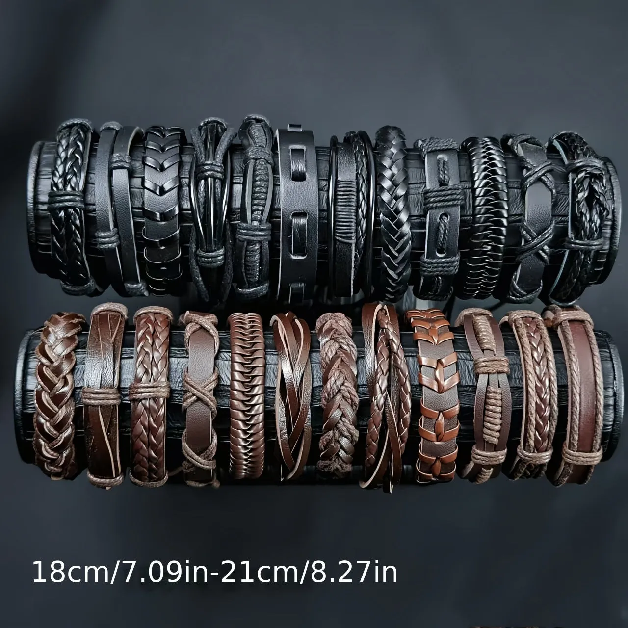 12pcs Vintage Style Leather Bracelet Set Unisex Wristbands Gift Occasions