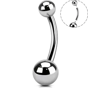 14G 10-16mm Titanium Internally Threaded Classic Belly Button Ring