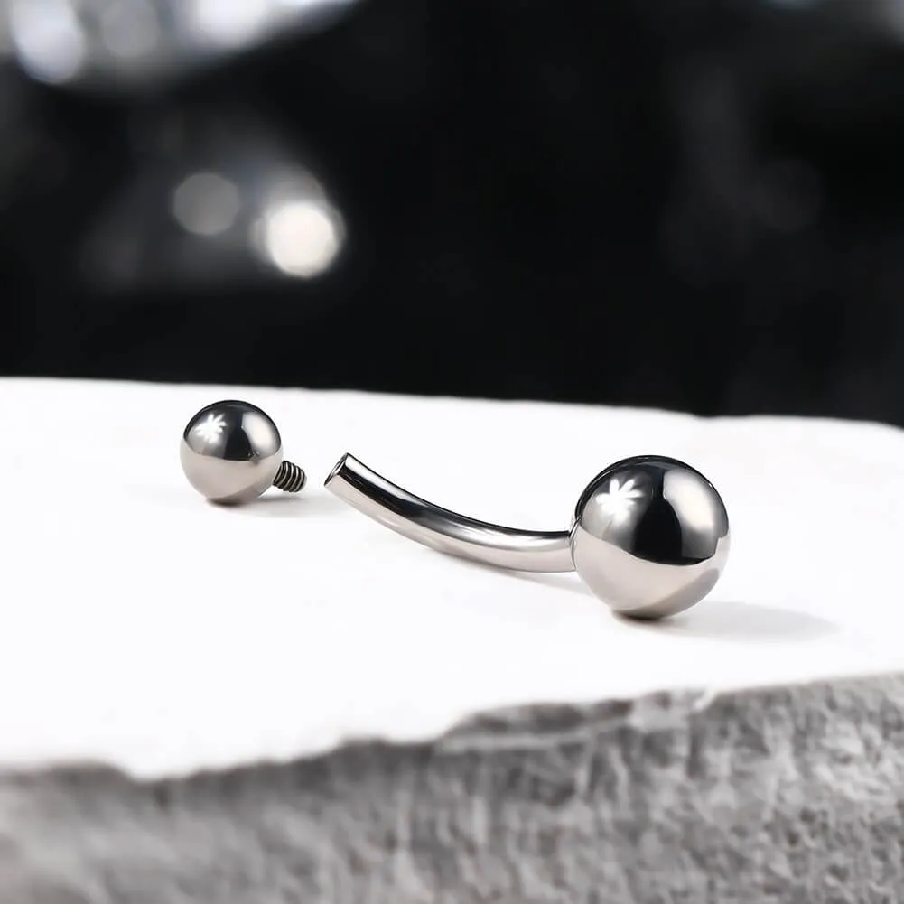 14G 10-16mm Titanium Internally Threaded Classic Belly Button Ring