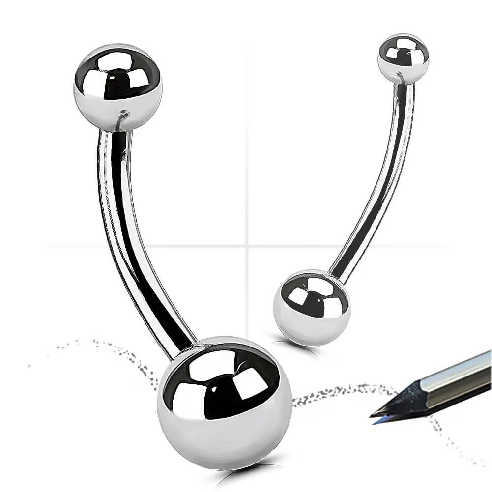 14G 10-16mm Titanium Internally Threaded Classic Belly Button Ring