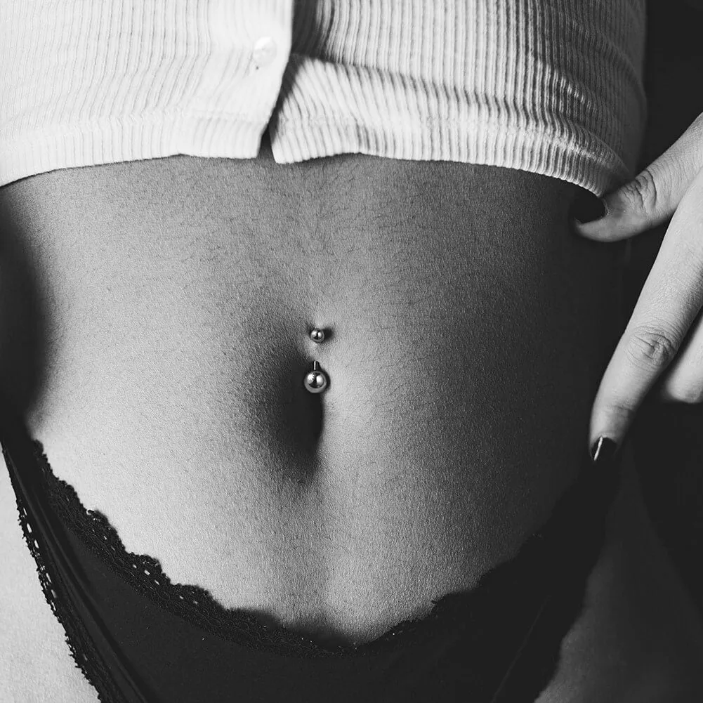 14G 10-16mm Titanium Internally Threaded Classic Belly Button Ring