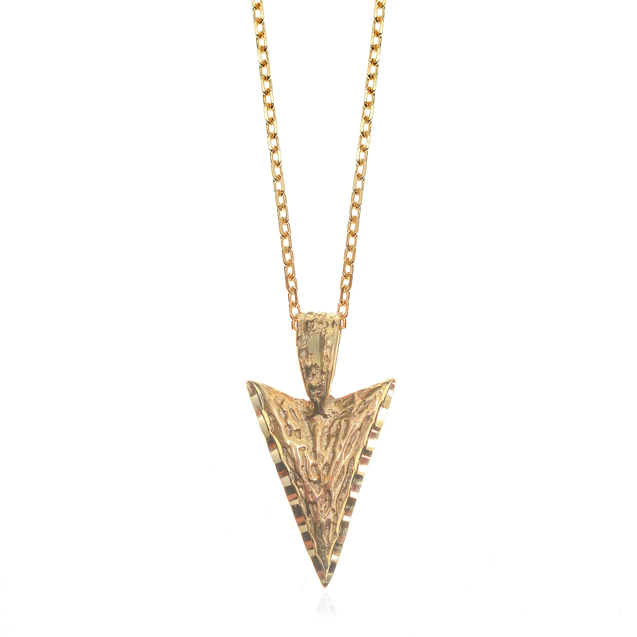 14K Arrow Head Pendant on 16" 14K Chain