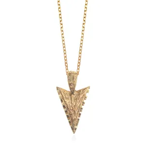14K Arrow Head Pendant on 16" 14K Chain