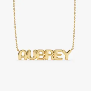 14K Bubble Name Necklace