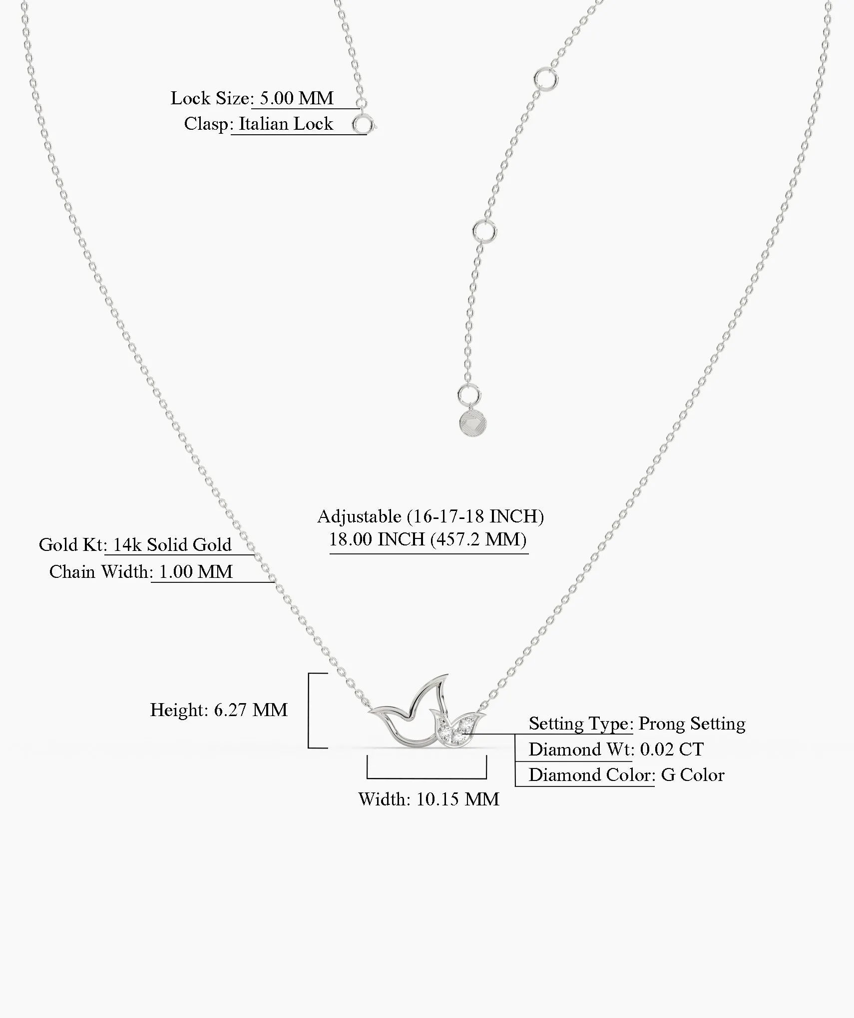 14K Gold Bird Necklace