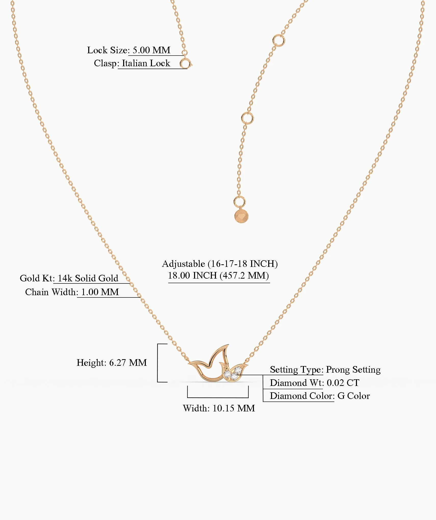 14K Gold Bird Necklace