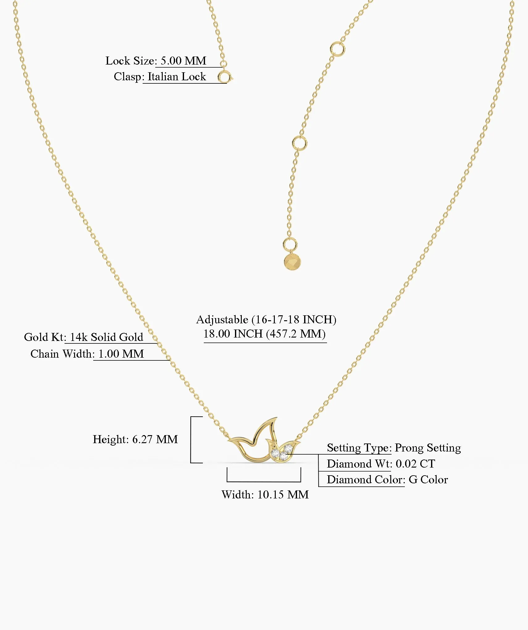 14K Gold Bird Necklace