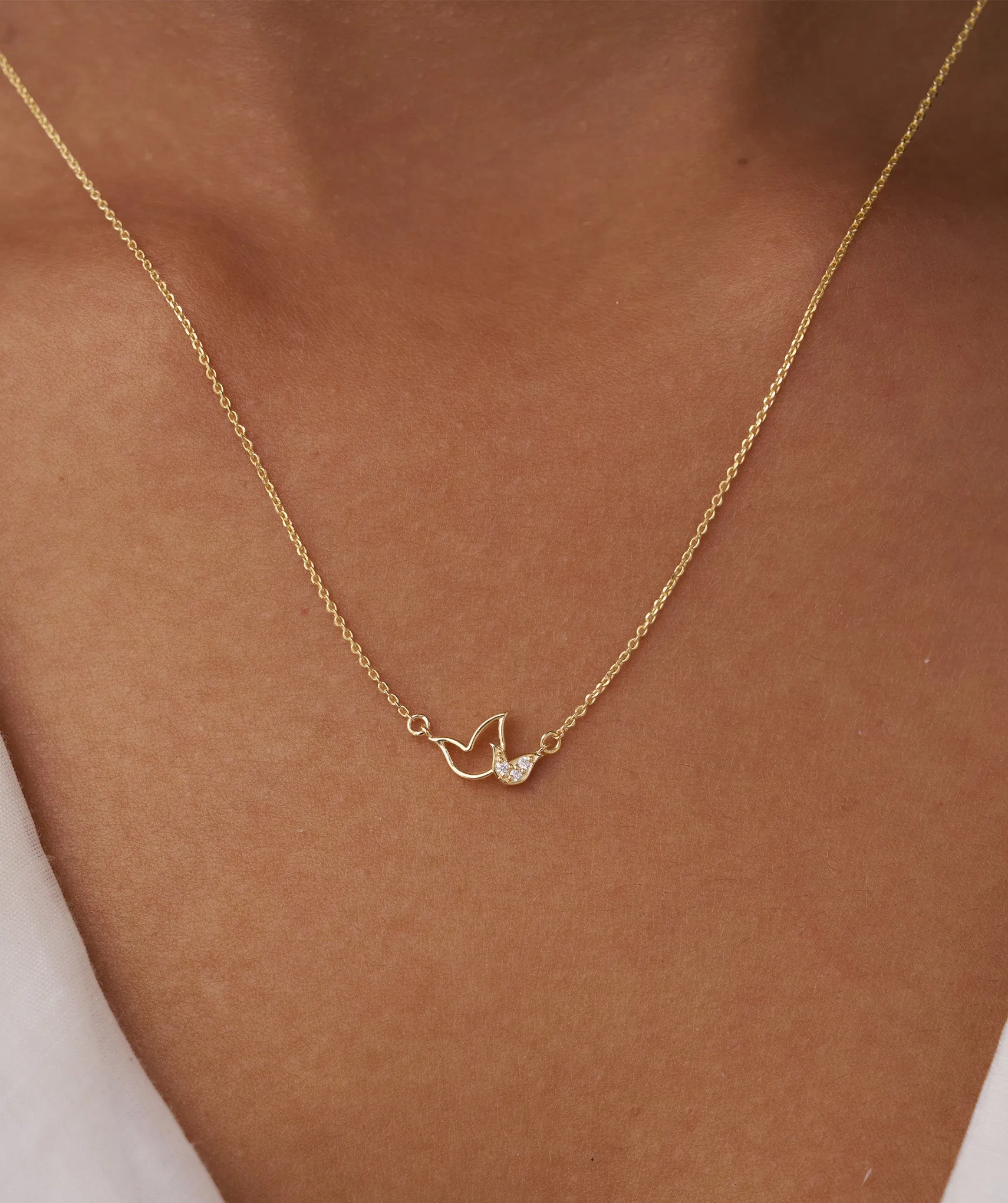 14K Gold Bird Necklace