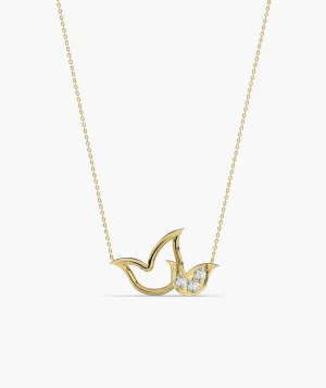 14K Gold Bird Necklace