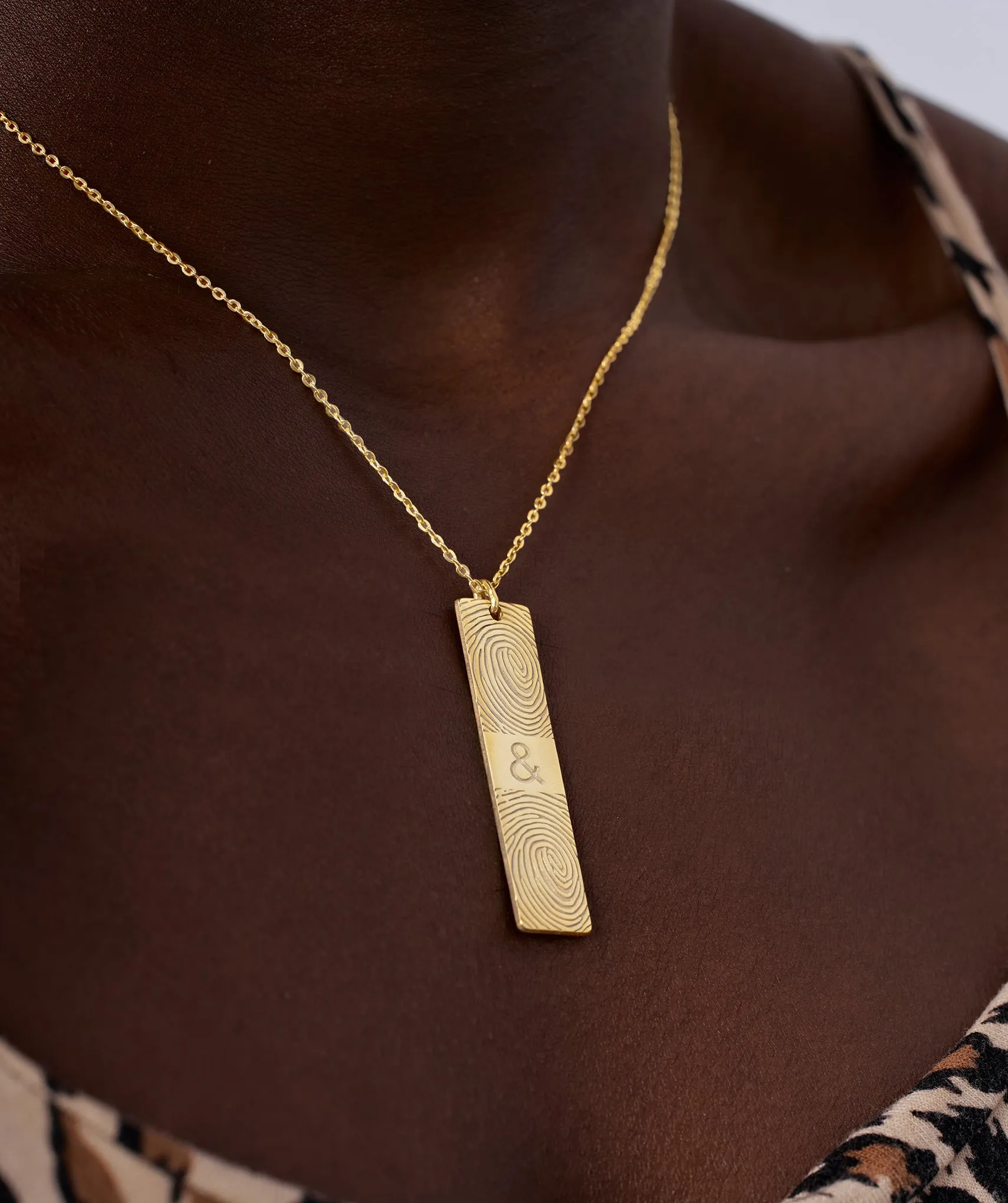 14K Gold Personalized Bar Necklace