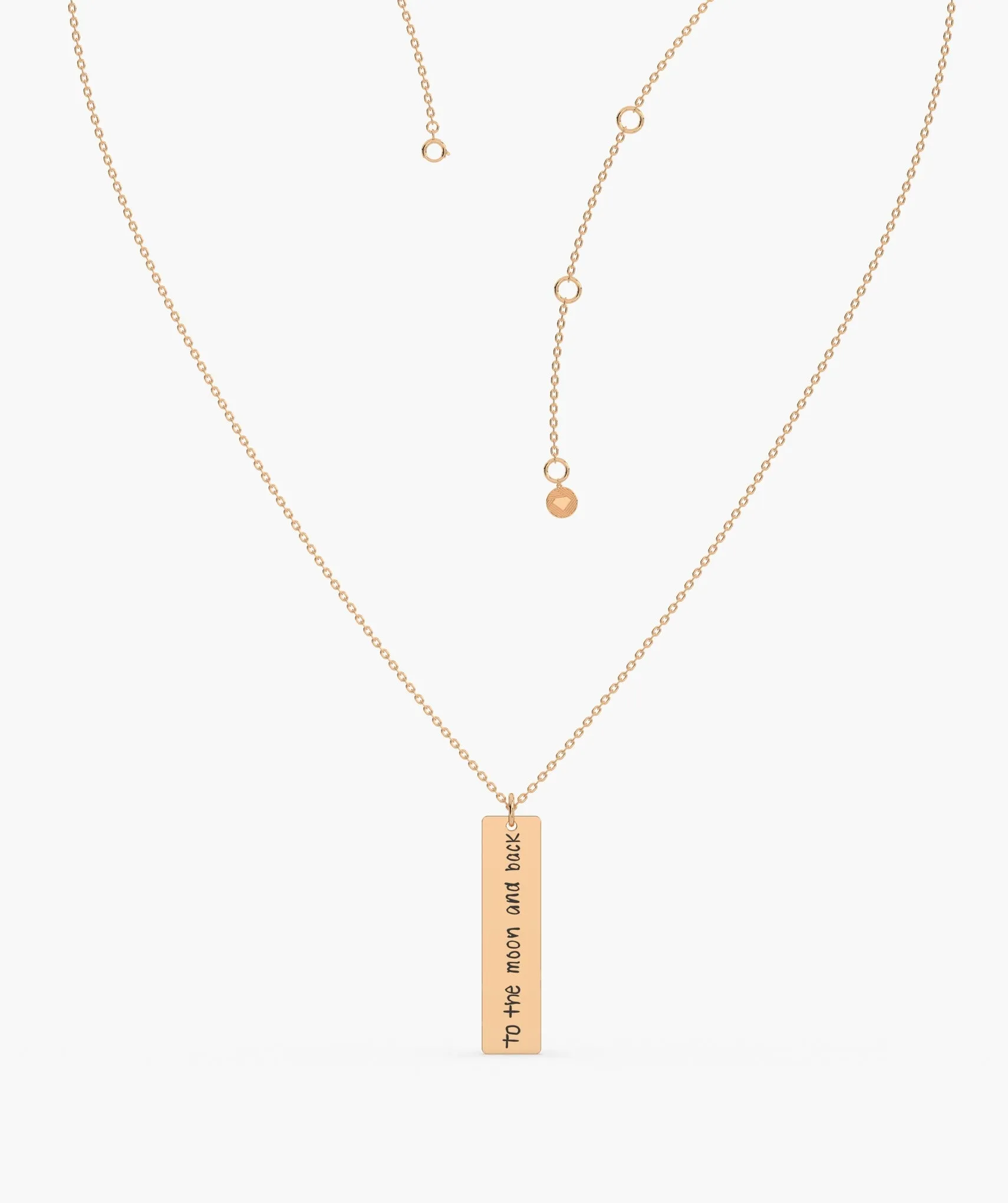 14K Gold Personalized Bar Necklace