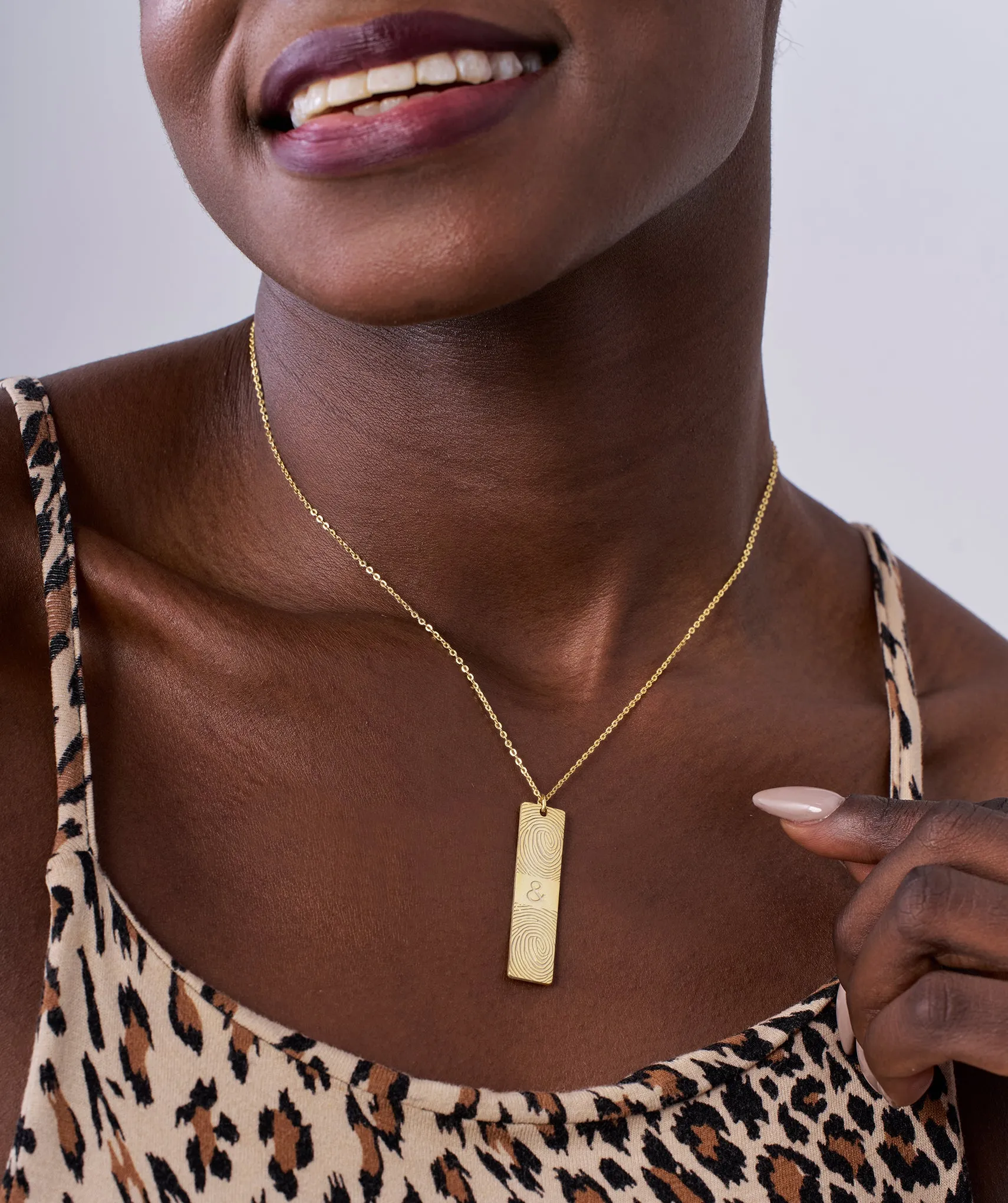 14K Gold Personalized Bar Necklace