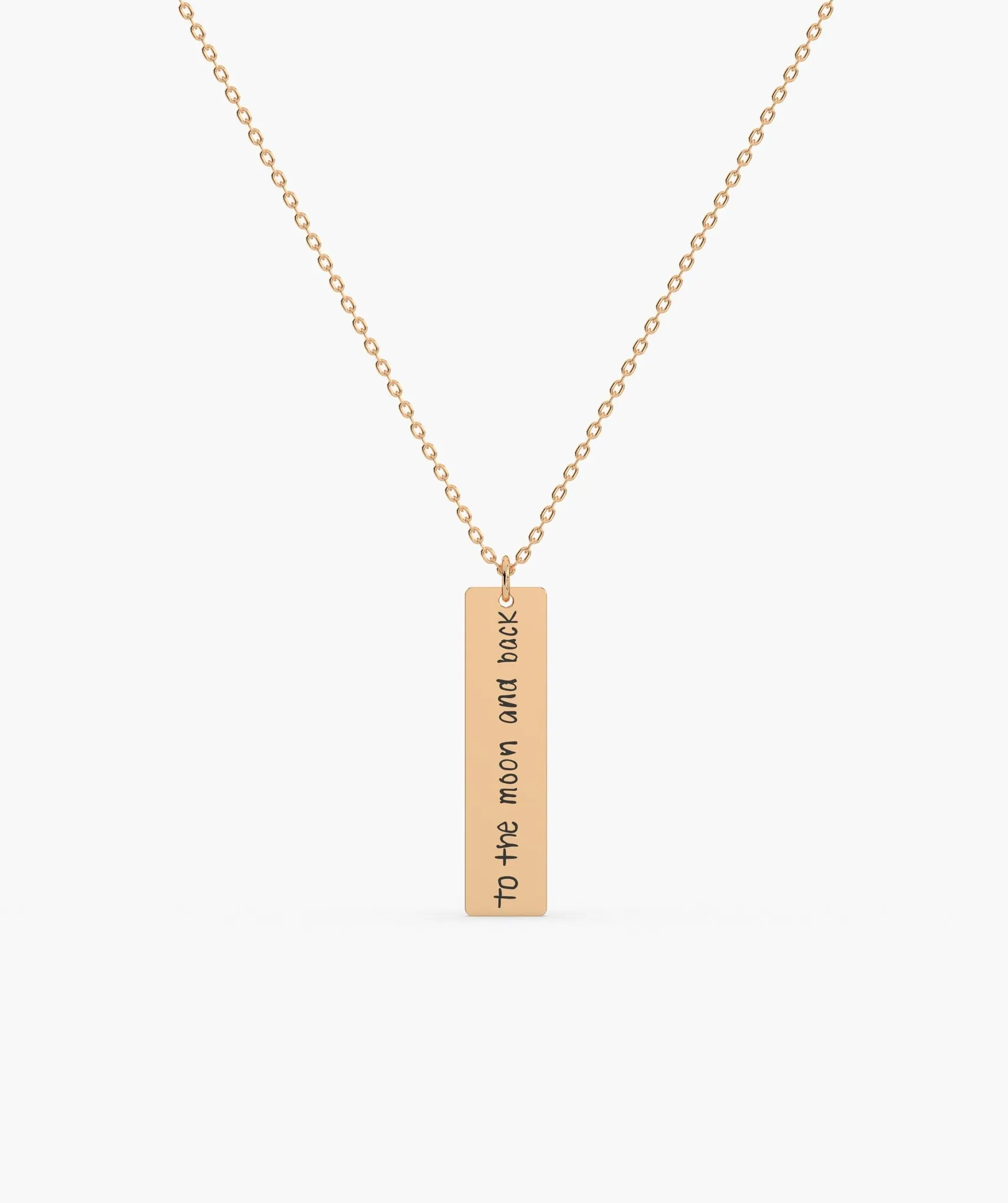 14K Gold Personalized Bar Necklace