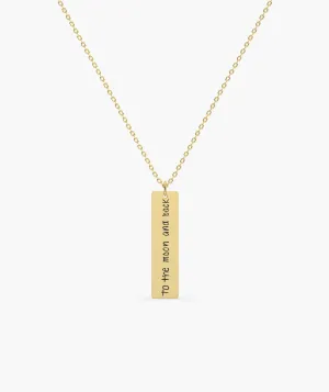 14K Gold Personalized Bar Necklace