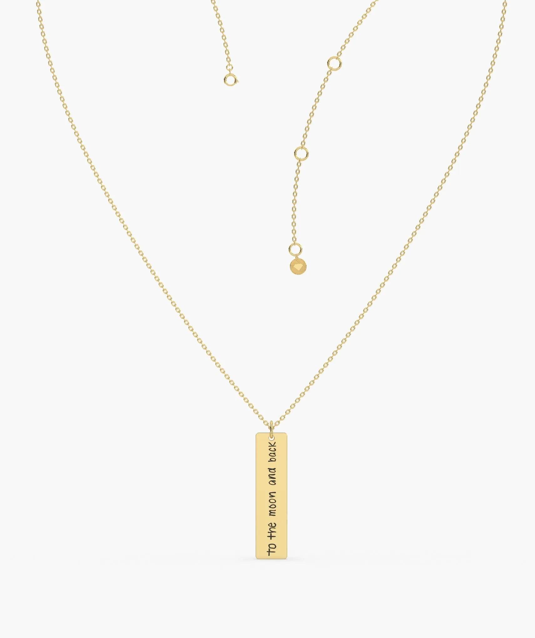 14K Gold Personalized Bar Necklace