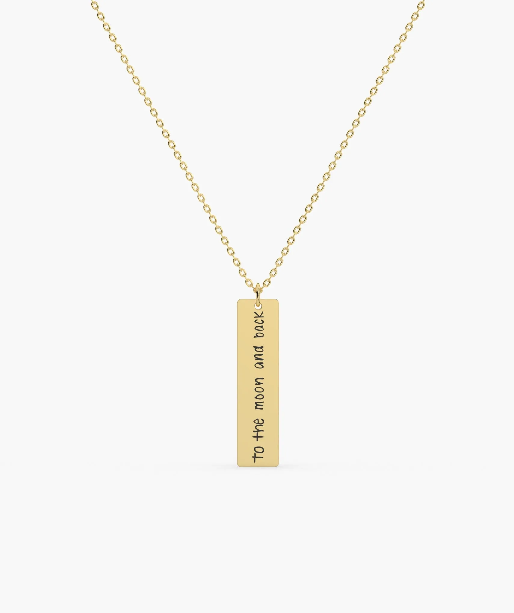 14K Gold Personalized Bar Necklace