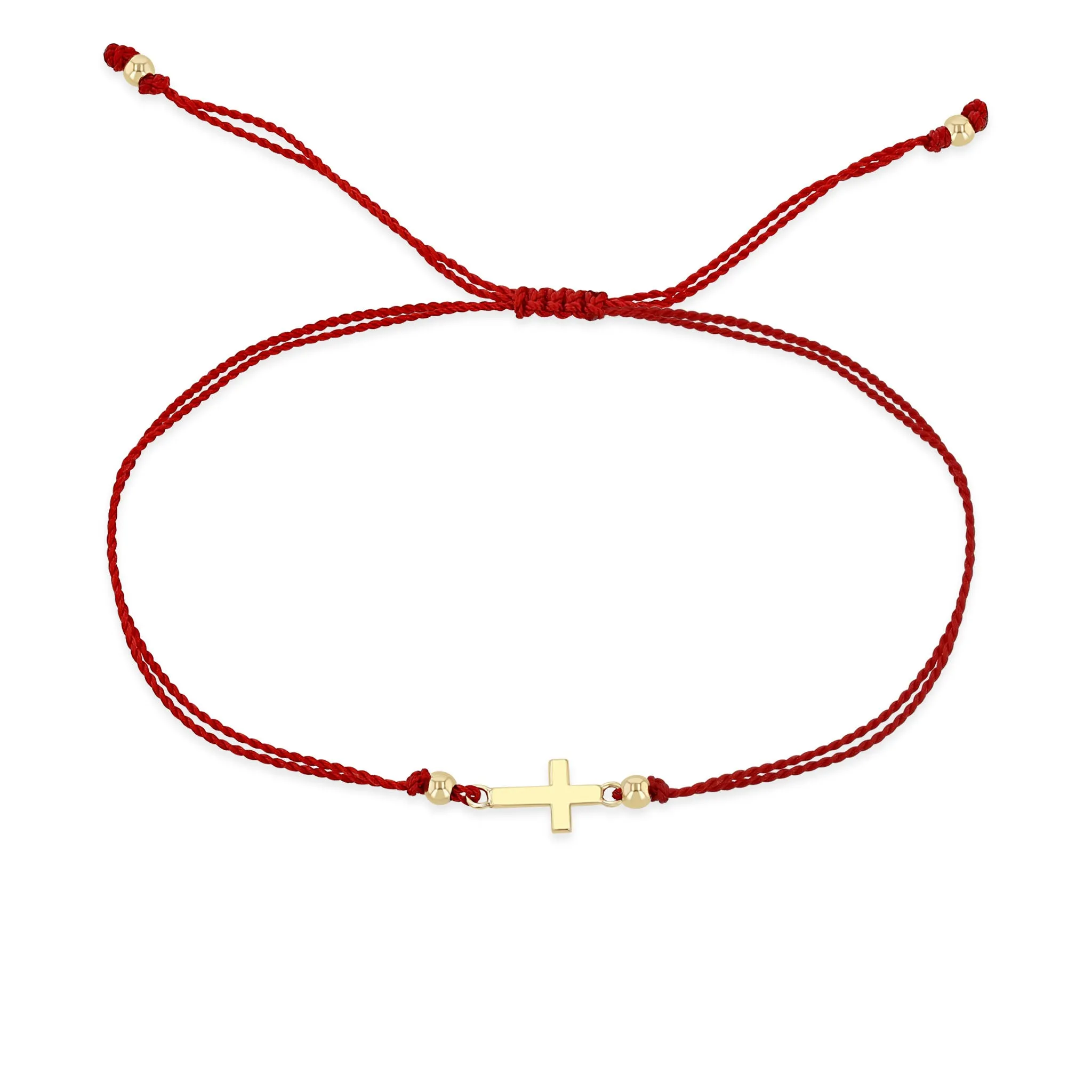 14k Midi Bitty Cross Cord Bracelet