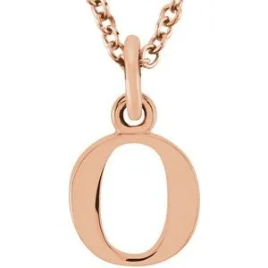 14K Rose Lowercase Initial o 16" Necklace