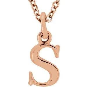14K Rose Lowercase Initial s 16" Necklace