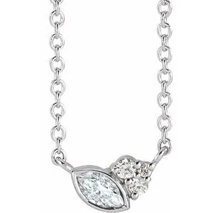 14K White 1/10 CTW Diamond 18" Necklace