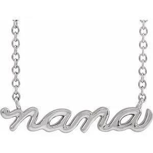 14K White 19.57x4.61 mm Nana 18" Necklace