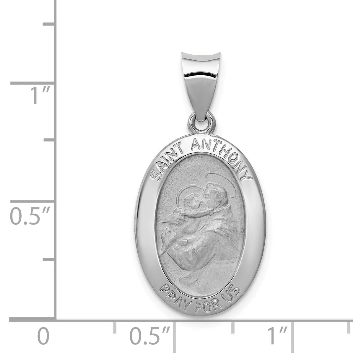 14k White Gold Saint Anthony Medal Pendant
