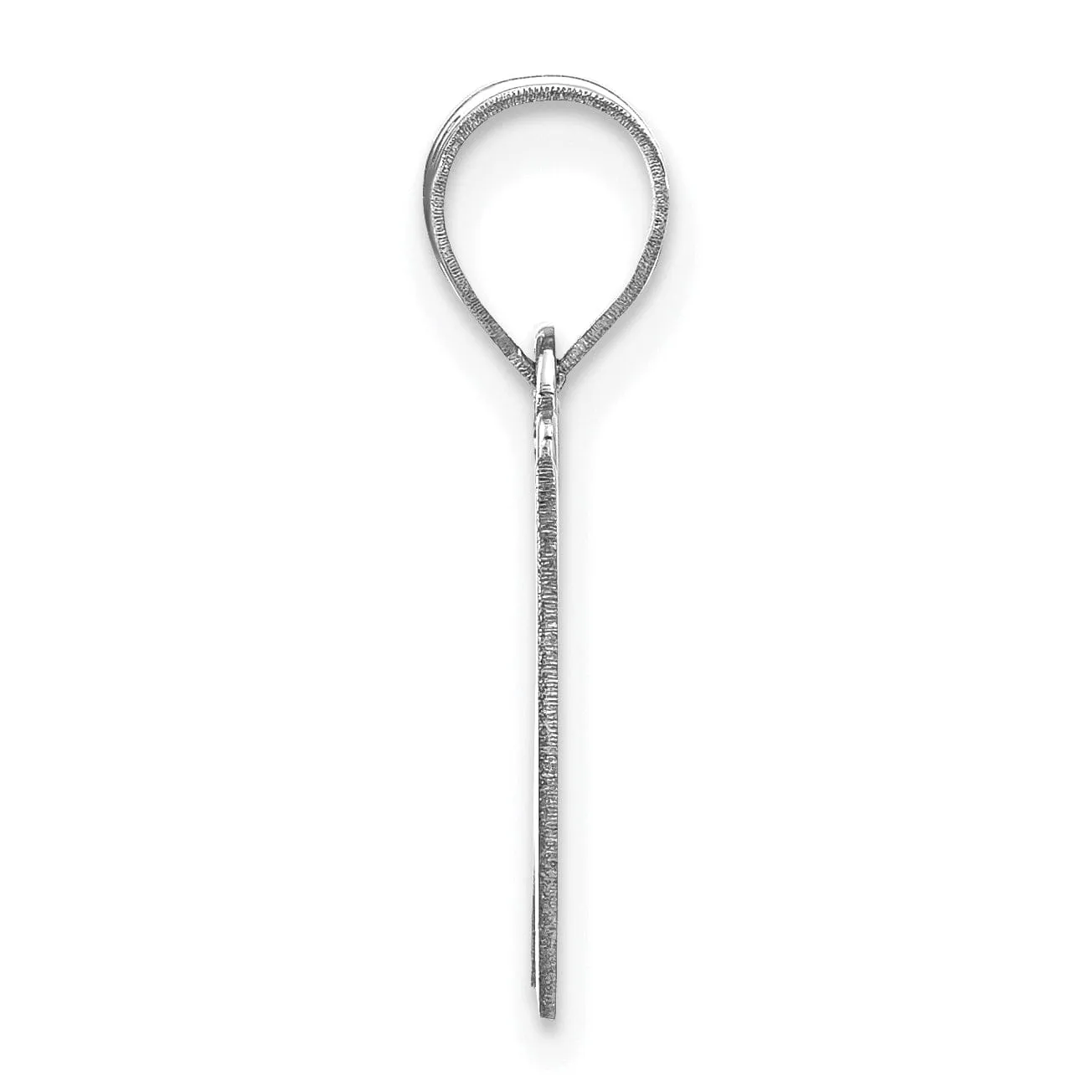 14k White Gold Script Design Letter W Initial Pendant