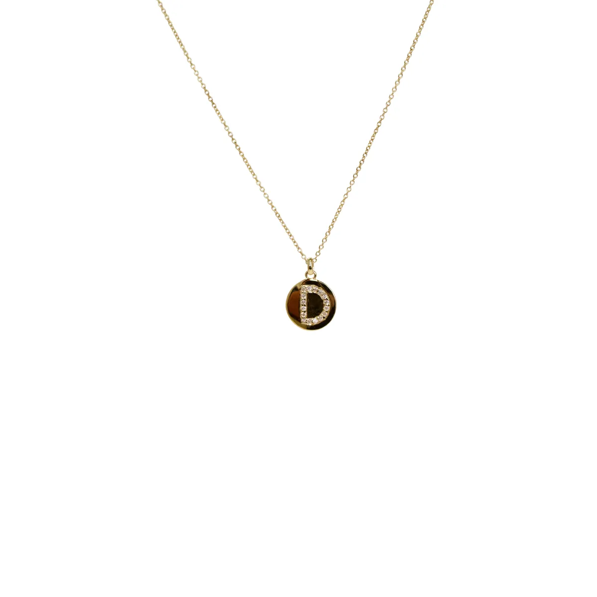 14k Yellow Gold Custom Diamond Initial Necklace