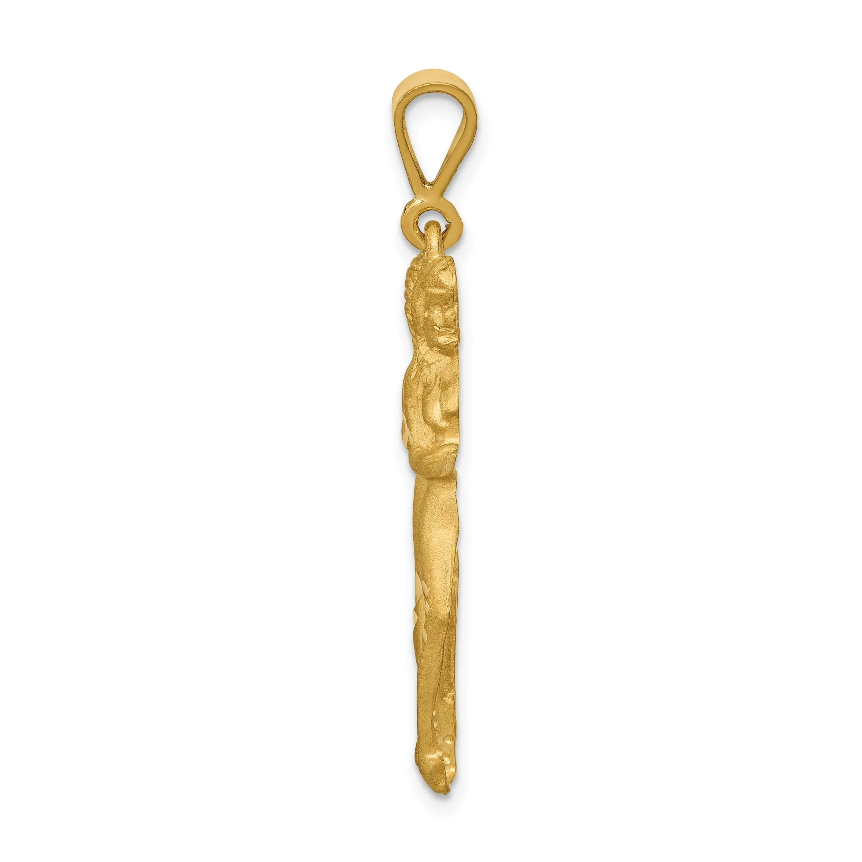 14k Yellow Gold Gemini Zodiac Charm Pendant