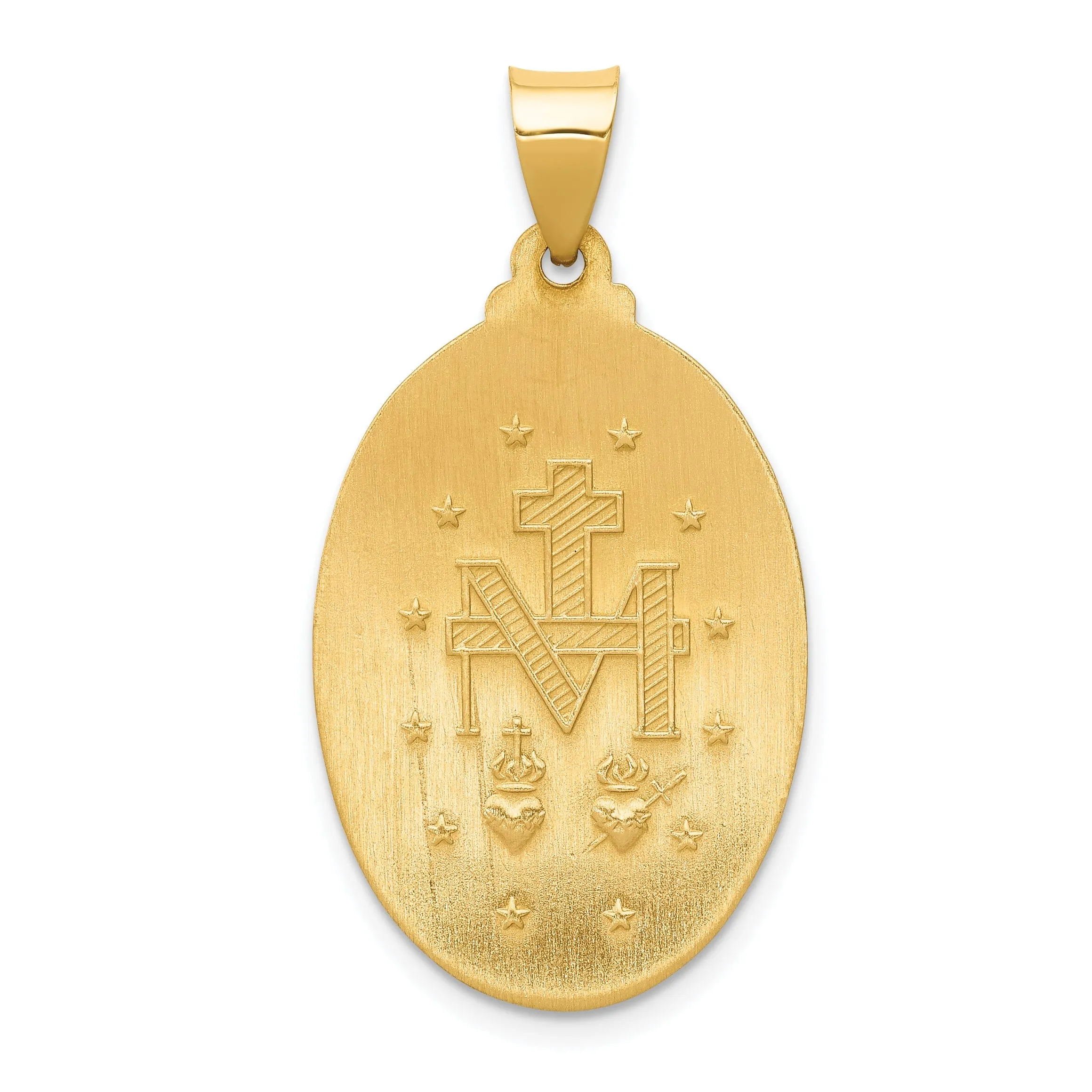 14k Yellow Gold Miraculous Medal Pendant