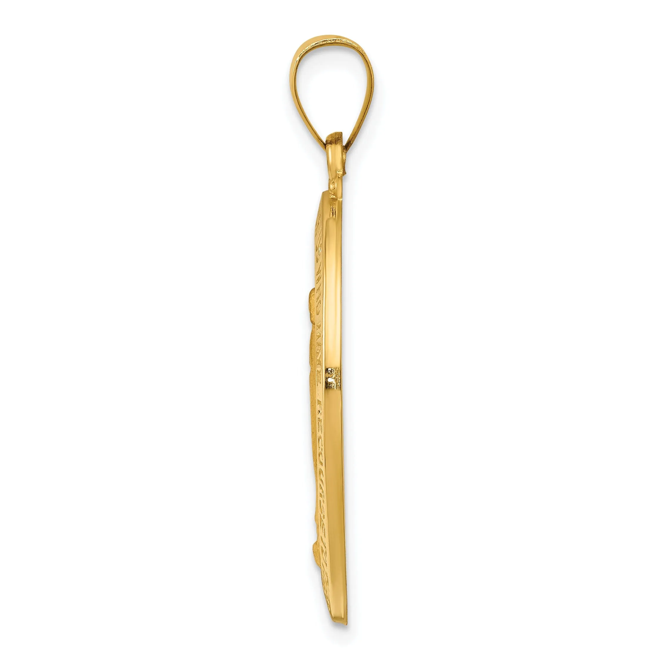 14k Yellow Gold Miraculous Medal Pendant