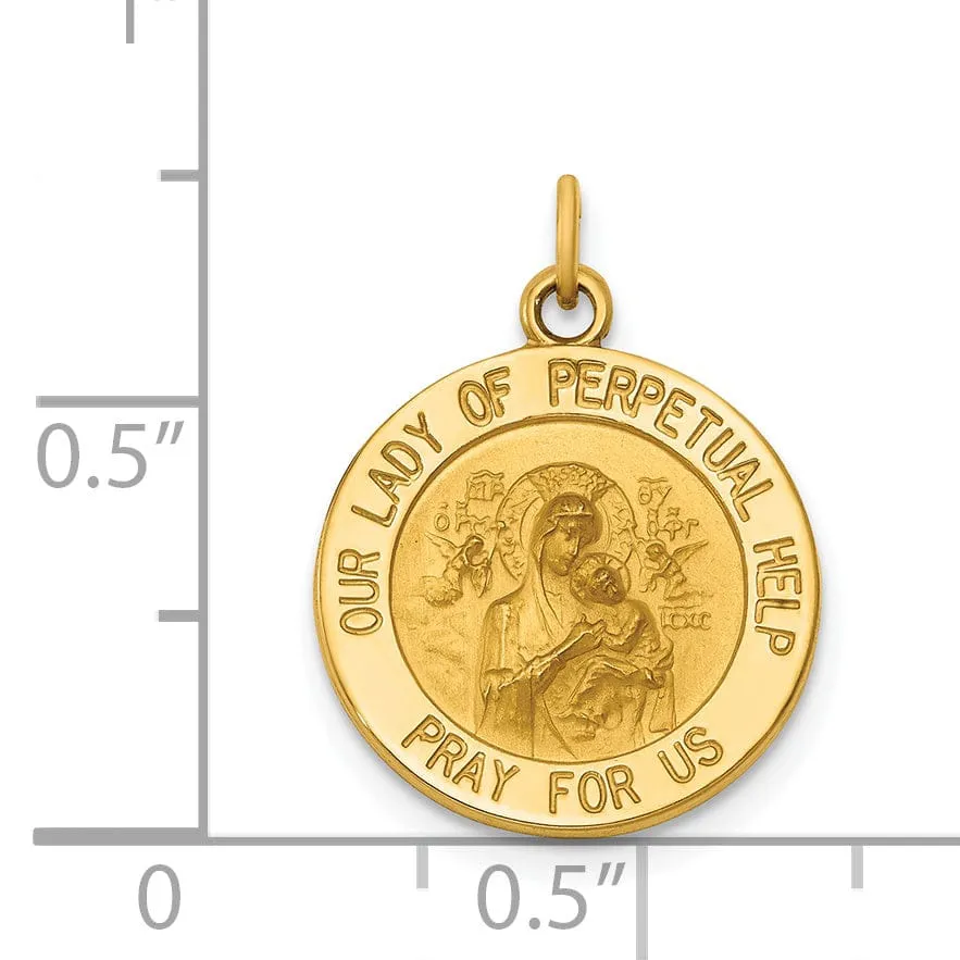 14k Yellow Gold Our Lady of Perpetual Help Medal