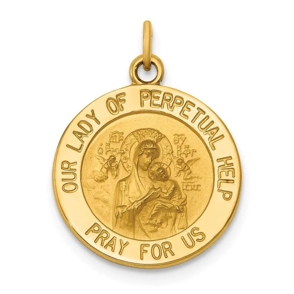 14k Yellow Gold Our Lady of Perpetual Help Medal