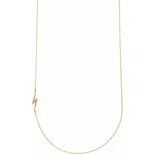 14K Yellow Lightning Bolt 16" Necklace