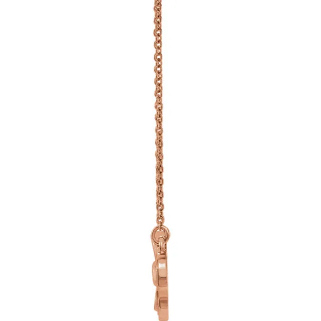 14KT Rose Gold Detailed Clover Pendant Necklace