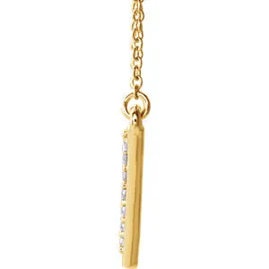 14KT Yellow Gold 1/5 CT Diamond Triangle Necklace