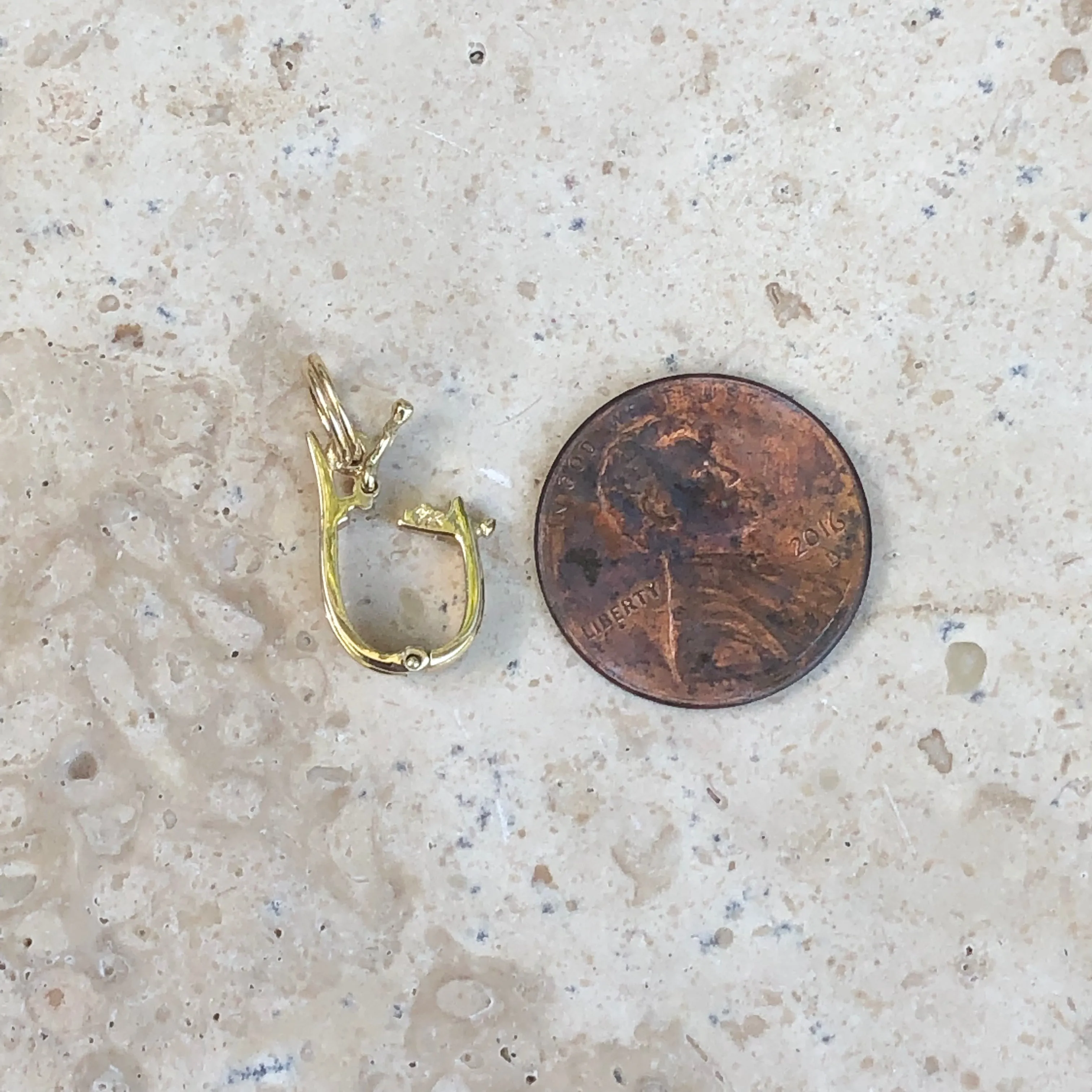 14KT Yellow Gold Slide Hanger Bail Adapter Enhancer