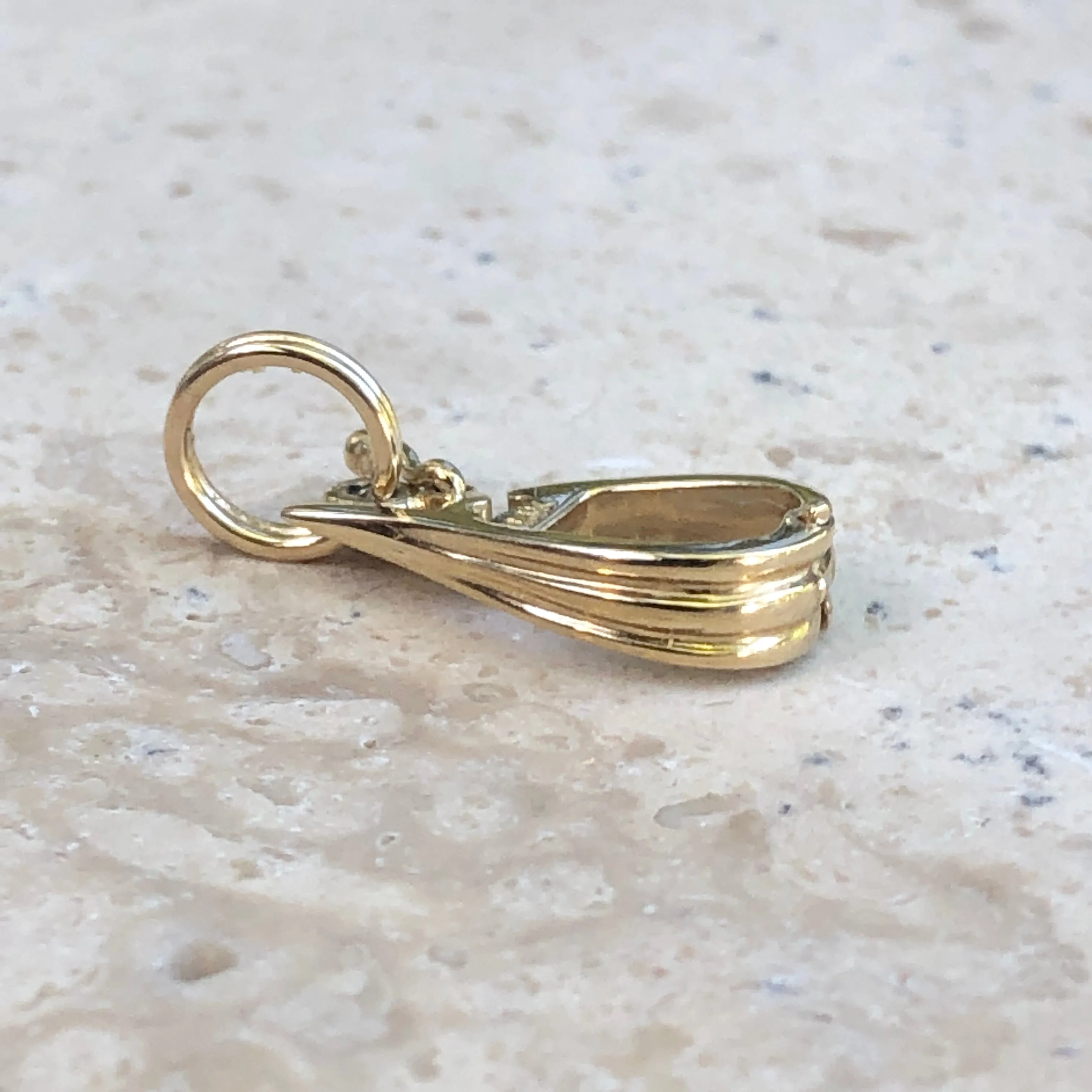 14KT Yellow Gold Slide Hanger Bail Adapter Enhancer
