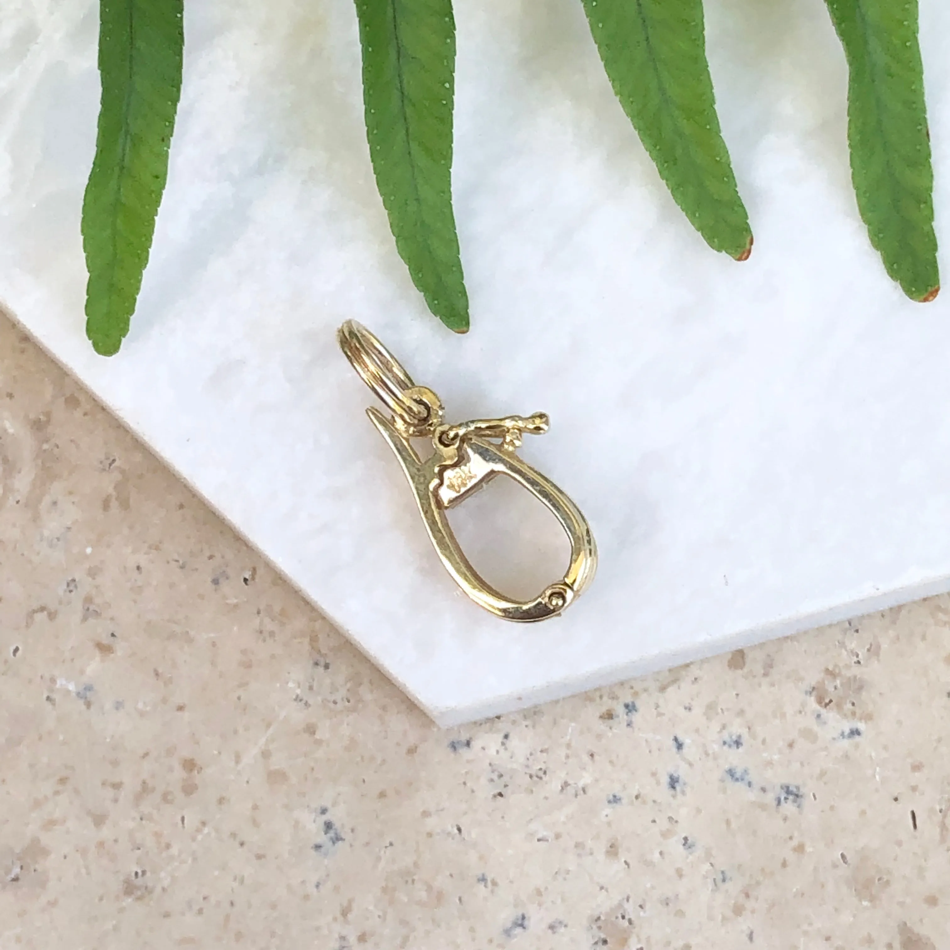 14KT Yellow Gold Slide Hanger Bail Adapter Enhancer