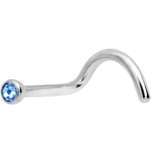 18 Gauge Lt Blue 2mm Grade 23 Titanium Press Fit Left Nose Ring Screw