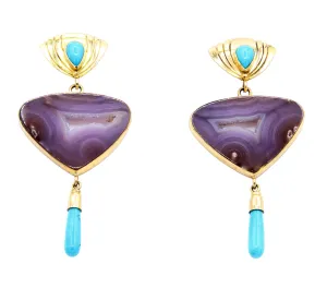 18K Feather Fan Earrings