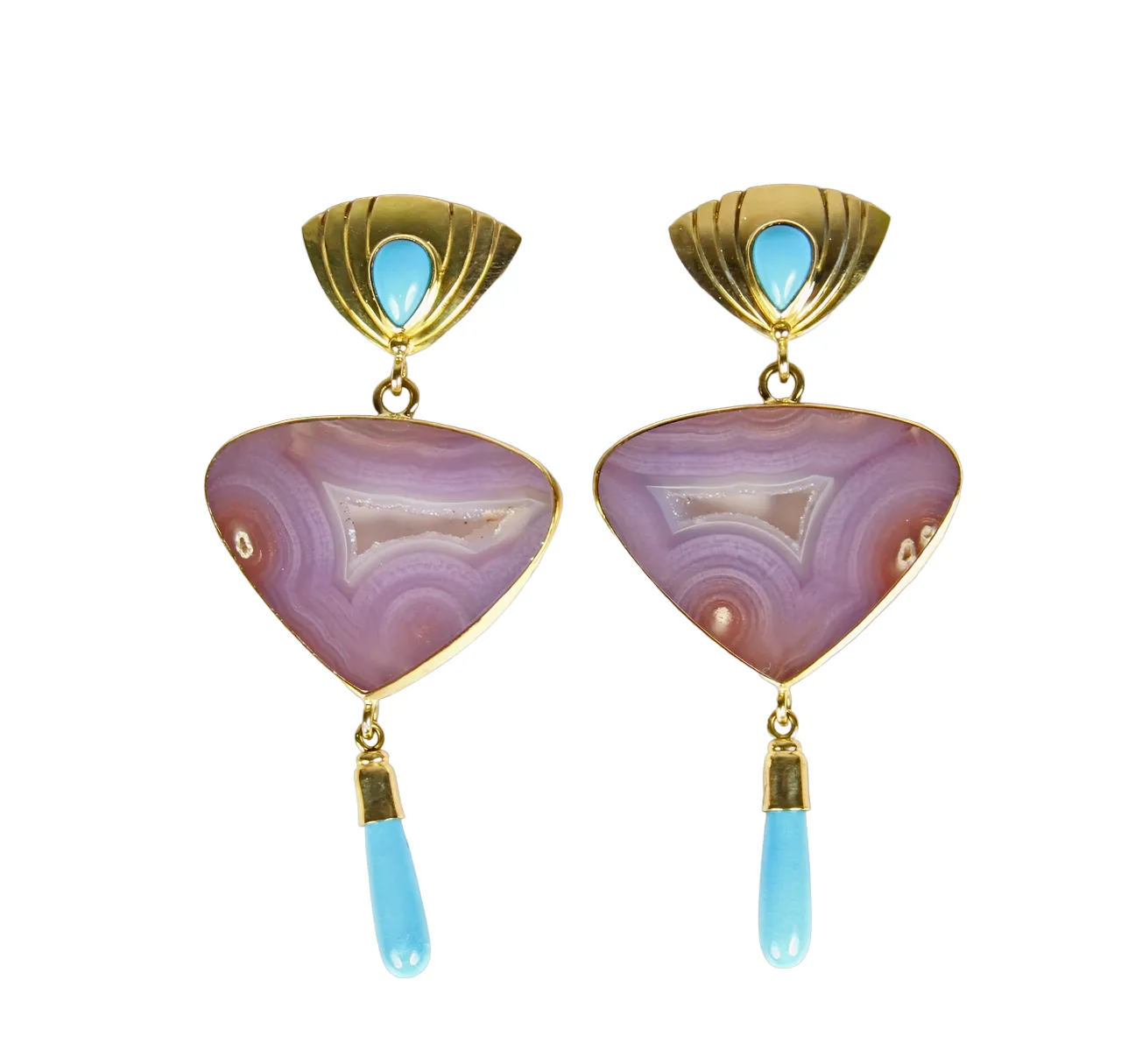 18K Feather Fan Earrings