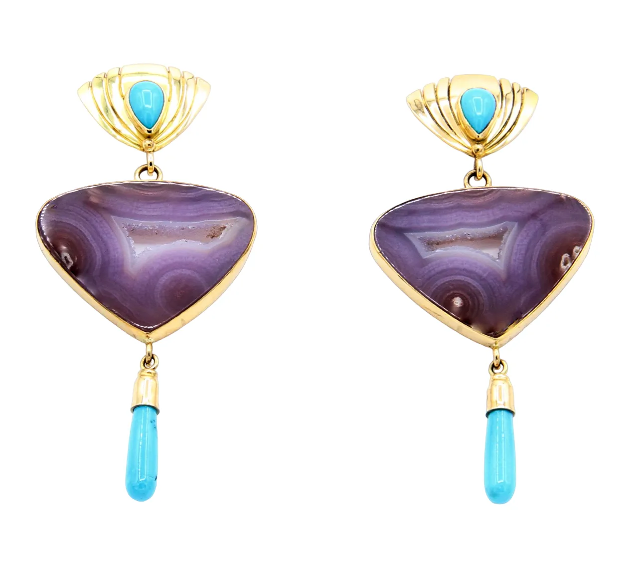 18K Feather Fan Earrings