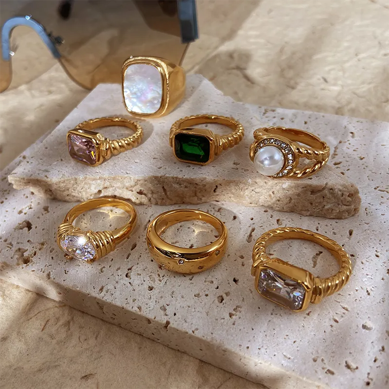 18K Gold Plated Geometry Rings collection
