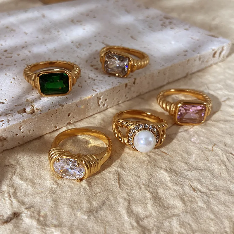 18K Gold Plated Geometry Rings collection