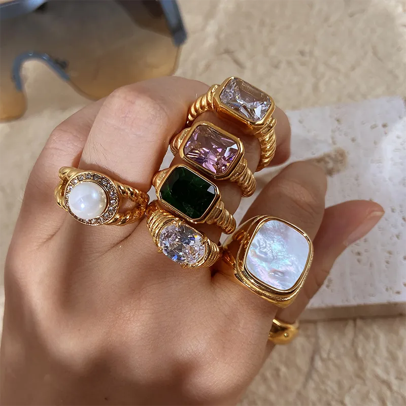 18K Gold Plated Geometry Rings collection