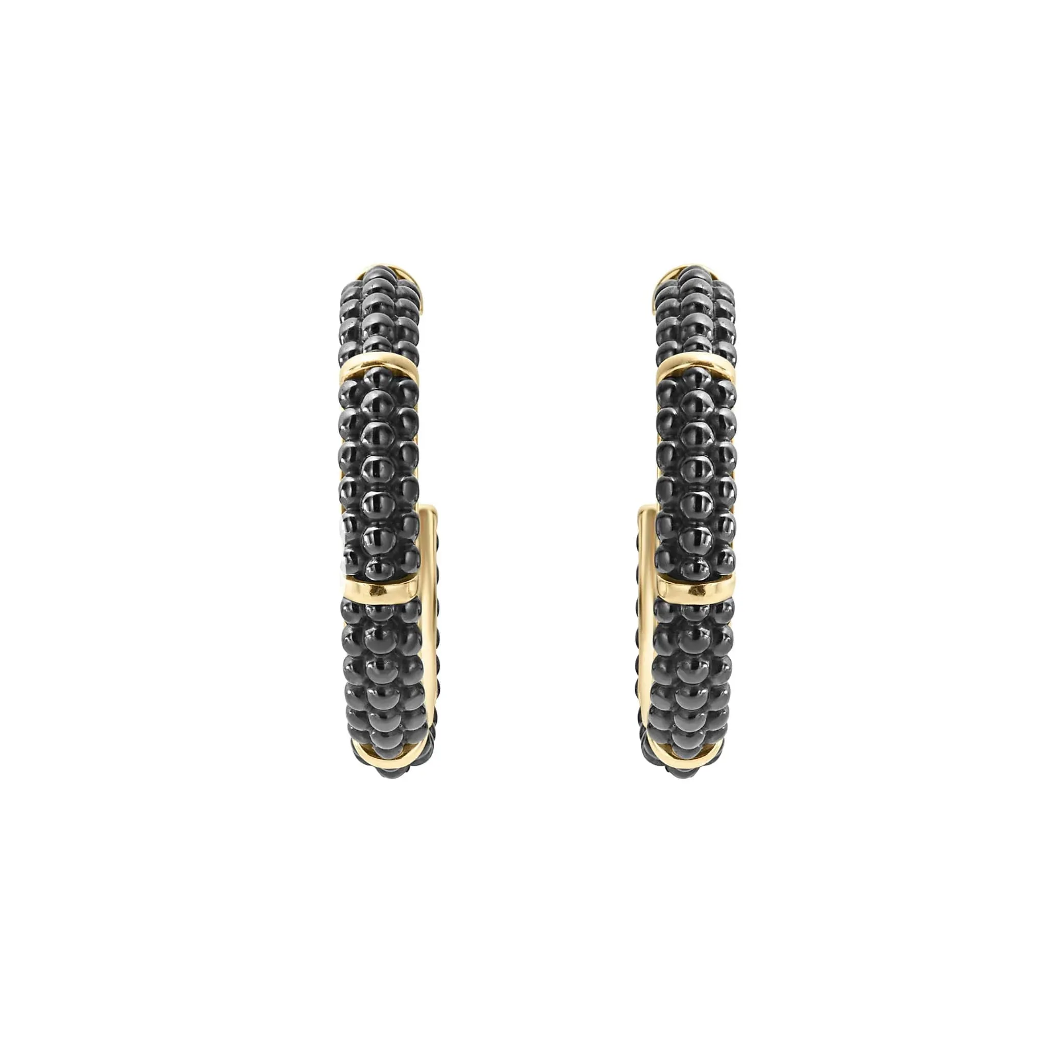 18K Gold Station Ceramic Beaded Hoop Earrings