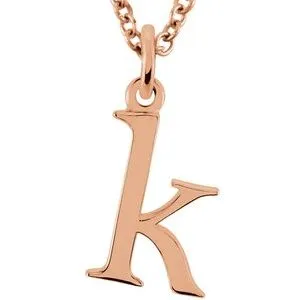 18K Rose Gold-Plated Sterling Silver Lowercase Initial k 16" Necklace